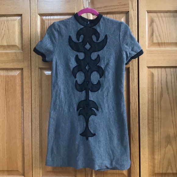 Vintage Dresses & Skirts - Vintage wool mini dress with appliqué. Sz Xs/s